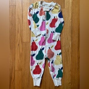 Hanna Andersson Zip up Pajamas - Pears Size 12-18 months Organic